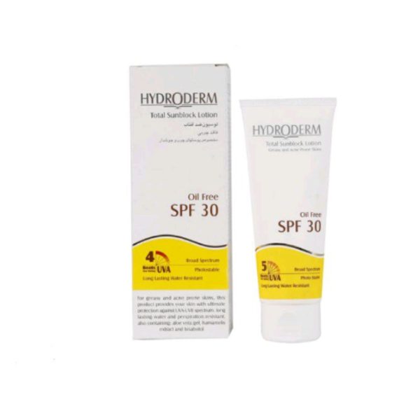 لوسیون ضد آفتاب هیدرودرم با SPF30 فاقد چربی
